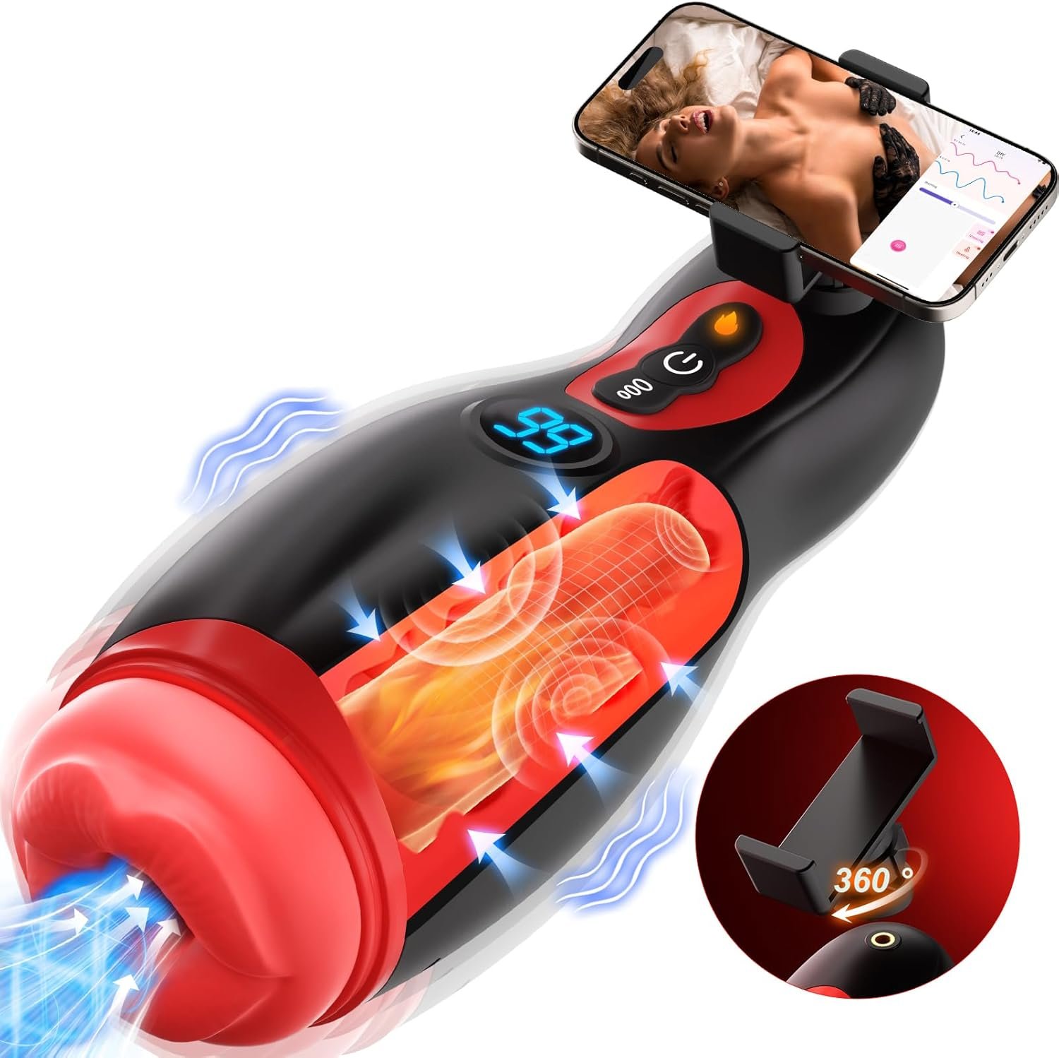 6 en 1 Masturbador Masculino con Soporte 360°